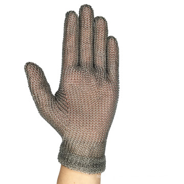 Butcher 304L Five Dinger Metal Hook Cut Guantes de malla de acero inoxidable Resistente con correa de resorte